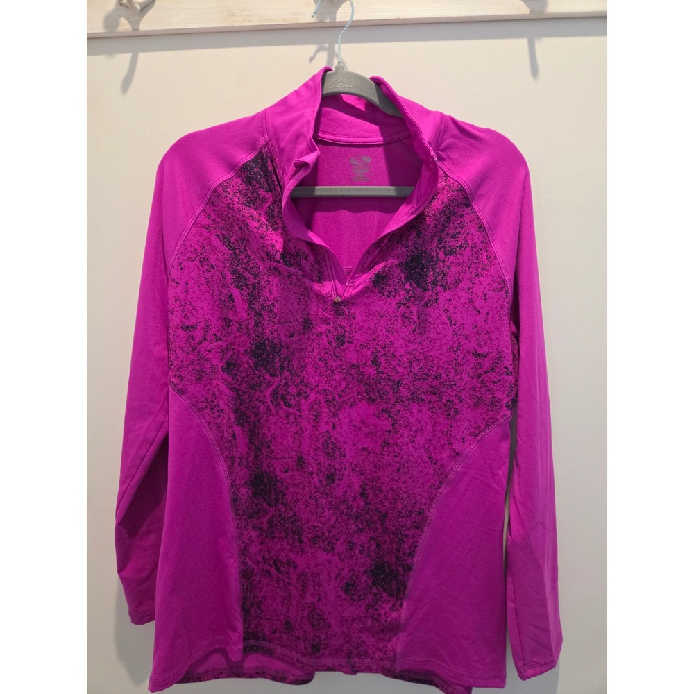 Champion DUODRY Quarter Zip Pullover Women's Athletic Top Purple Print - Picture 4 of 4